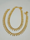 A Pair of Leaf Style Gold Plated Anklet Payal Rajasthan ethnic anklet from India belly dance jewellery