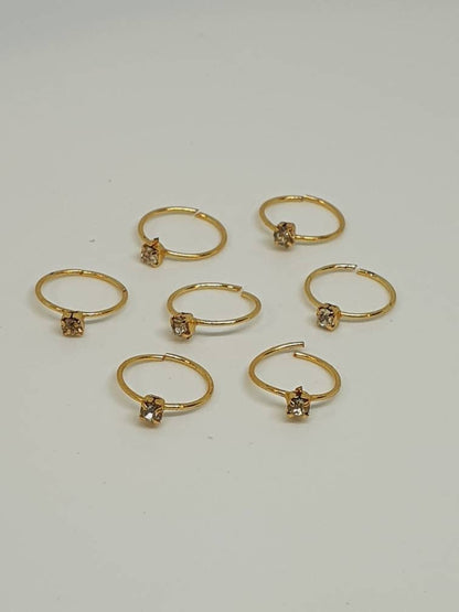 7 Hoop Gold Zirconia Nose Rings Indian Jewelry AD Jewelry Wholesale Lot Nose ring