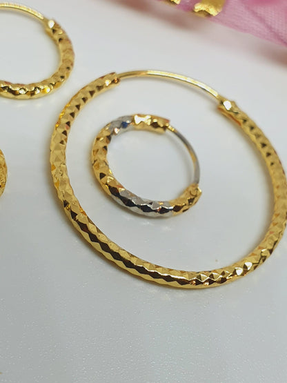 5 pieces Hoop Nose Ring Gold Silver Tone Bollywood Wedding Indian Jewelry Women Pierced Nose