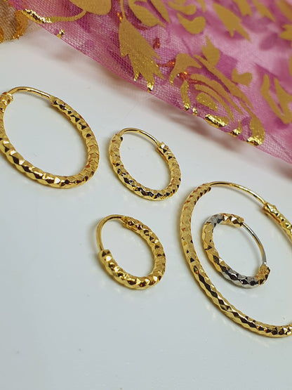 5 pieces Hoop Nose Ring Gold Silver Tone Bollywood Wedding Indian Jewelry Women Pierced Nose