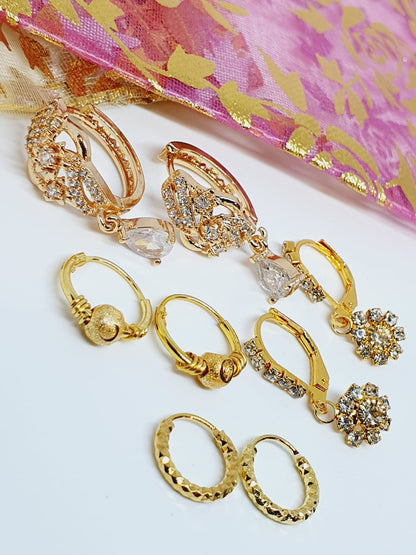 8 pieces Earrings Nose Ring Dangle Nose Rings Rhinestone Gauges Sleeper Earrings Piercing nose rings and studs