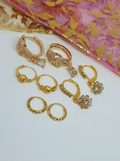 8 pieces Earrings Nose Ring Dangle Nose Rings Rhinestone Gauges Sleeper Earrings Piercing nose rings and studs