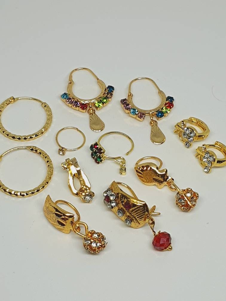Wholesale Lot of Gold Nose Ring Lot Bridal Wedding Jewelry Nath Nose wear