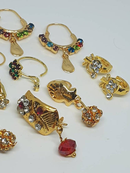 12 Pieces Gold Nose Ring Bridal Jewelry Wedding Jewelry Nath Nose wear
