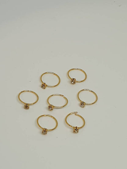 7 Hoop Gold Zirconia Nose Rings Indian Jewelry AD Jewelry Wholesale Lot Nose ring