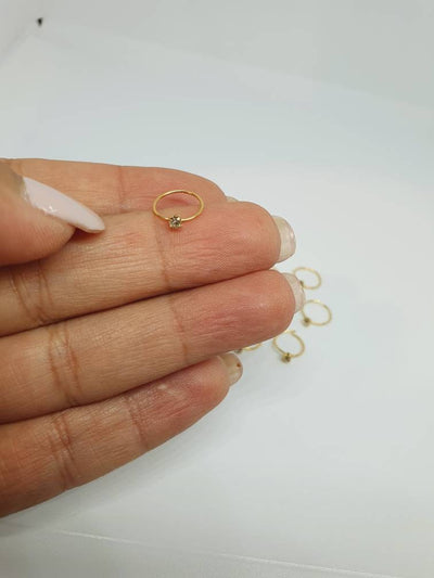 7 Hoop Gold Zirconia Nose Rings Indian Jewelry AD Jewelry Wholesale Lot Nose ring
