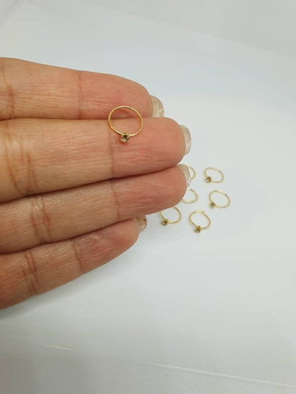 7 Hoop Gold Zirconia Nose Rings Indian Jewelry AD Jewelry Wholesale Lot Nose ring
