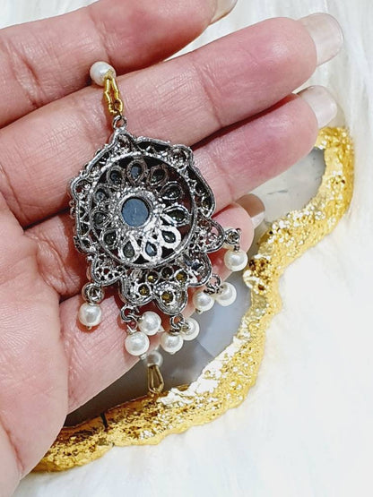 Antique Silver Tikka Matha Patti Headwear