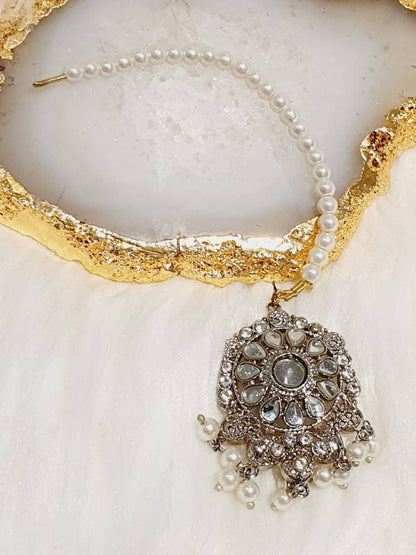 Antique Silver Tikka Matha Patti Headwear