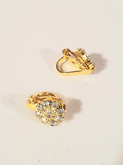 Clip-on Nose Ring Gold Zirconia Flower