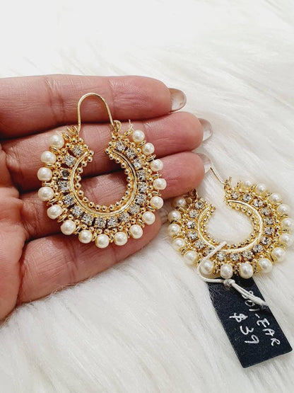 Chaand Bali Earrings Dangle Pearls Earrings