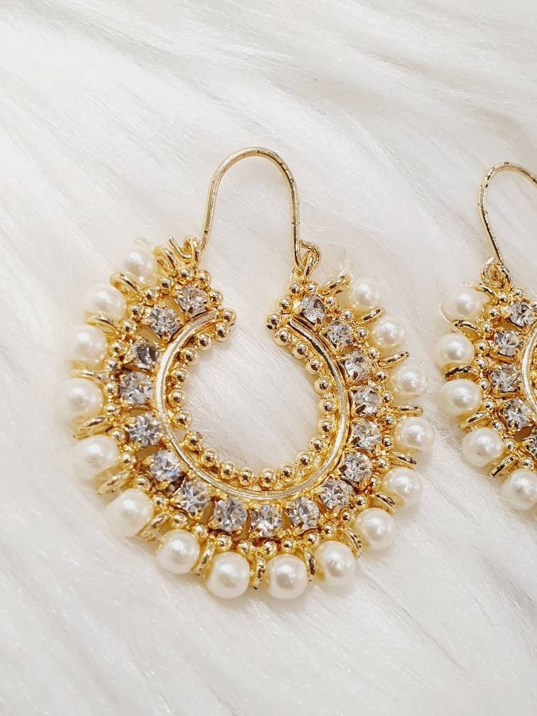 Chaand Bali Earrings Dangle Pearls Earrings