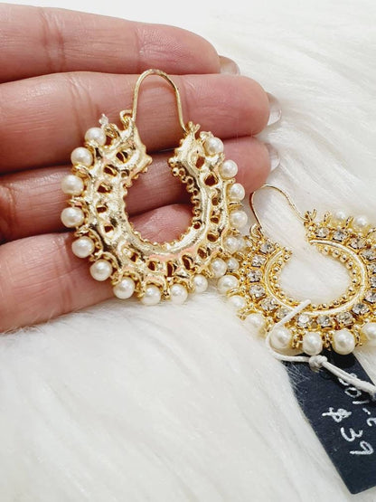 Chaand Bali Earrings Dangle Pearls Earrings