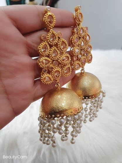 Gold Jhumka Earrings