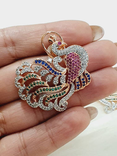 Swarovski Earrings, Diamond Peacock Studs