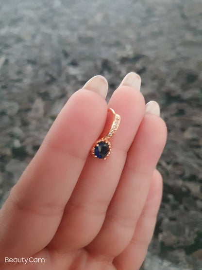 Dark Blue Dangle 14k Gold Nose Ring, Boho Cartilage Earring Hoop, Floral Hoop, Beaded Nose Hoop, Nose Piercing