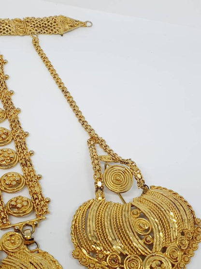 Bridal Gold Set | Indian Bridal Double Layer Set Indian Bridal Jewelry Set, Bridal Necklace and Earring Set, Jewelry Set, Bollywood Jewelry