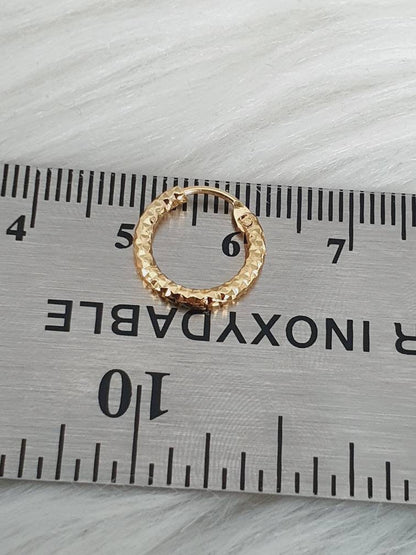 14ct Gold Nose Ring, 10mm Nose Ring Hoop, Septum Ring, Nose Hoop, Septum Jewelry, Unique Nose Ring, Nose Piercing, Nose Stud