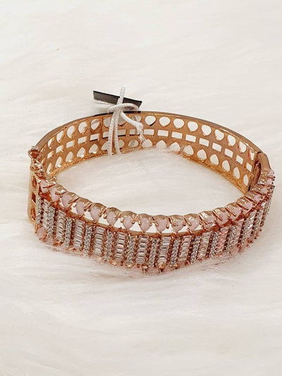Rose Gold with Clear Stone Cuff Bracelets 2.4