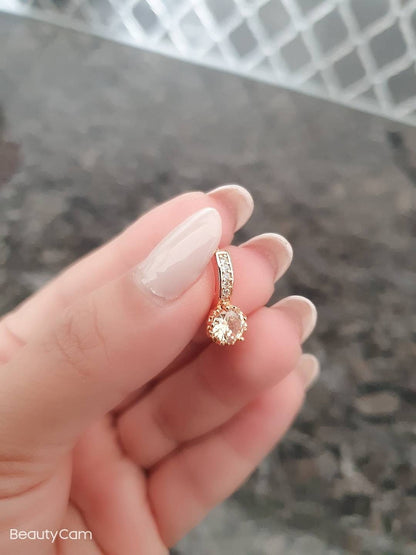 Clear Gold Dangle 14k Gold Nose Ring, Boho Cartilage Earring Hoop, Floral Hoop, Beaded Nose Hoop, Nose Piercing