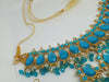 Ferozi Blue Necklace Set with Earrings and Tikka