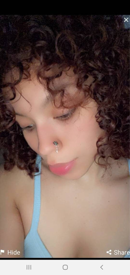 Multi Color 3 Dangle Stone, Nose Ring Gold Bollywood Wedding Indian Jewelry Women Pierced Nose Ring