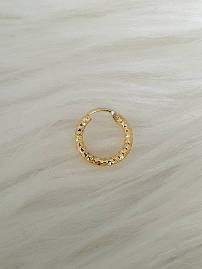 14ct Gold Nose Ring, 10mm Nose Ring Hoop, Septum Ring, Nose Hoop, Septum Jewelry, Unique Nose Ring, Nose Piercing, Nose Stud