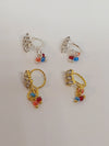 4 Pieces Clear Multi Dangle Stone Nose Ring Gold Silver Bollywood Wedding Indian Jewelry Women Pierced Nose Ring