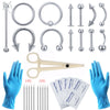 ZS Body Piercing Tool Kit 12-20G Disposable Professional Body Piercing Needles Clamp Gloves Tools Ear Tragus Nose Navel Piercing