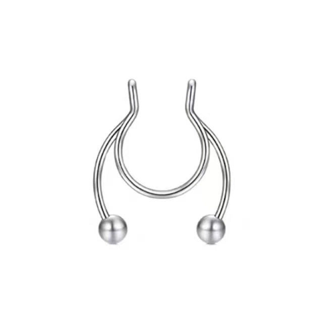 Women Fake Piercing Nose Ring Hoop Septum Non Piercing Nose Clip Rock HipHoop Stainless Steel Magnet Fashion Punk Body Jewelry
