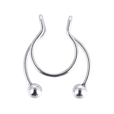 Fake Nose Ring Hoop Nose Septum Rings Stainless Steel Magnet Nose Punk Fake Piercing Body Jewelry Hip Hop Rock Ear clip Jewelry